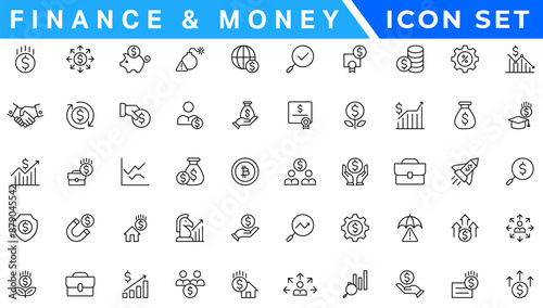 Money line icons. Set of Banking, Wallet and Coins icons. Credit card, Currency exchange and Cashback money service. Euro and Dollar, Cash wallet, exchange. Banking credit card, atm payment