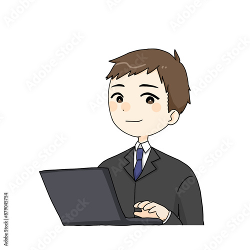 PCを操作するサラリーマン