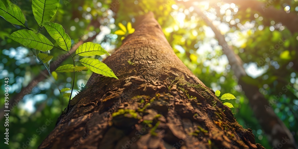 Fototapeta premium Sustainable Conservation The Symbolic Tree of the Amazon Rainforest. Concept Environmental Protection, Rainforest Conservation, Sustainable Practices, Amazon Ecosystem, Symbolic Tree