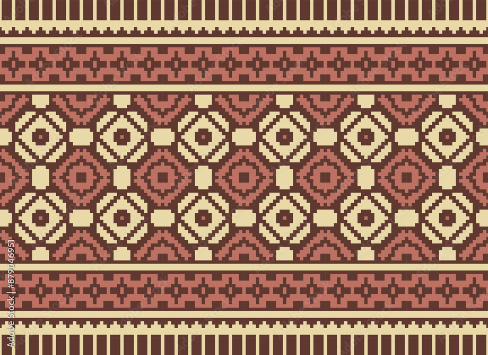 ethnic geometric seamless pattern. Geometric  background. Design for fabric, clothes, decorative paper, wrapping, embroidery, illustration, vector, tribal pattern 