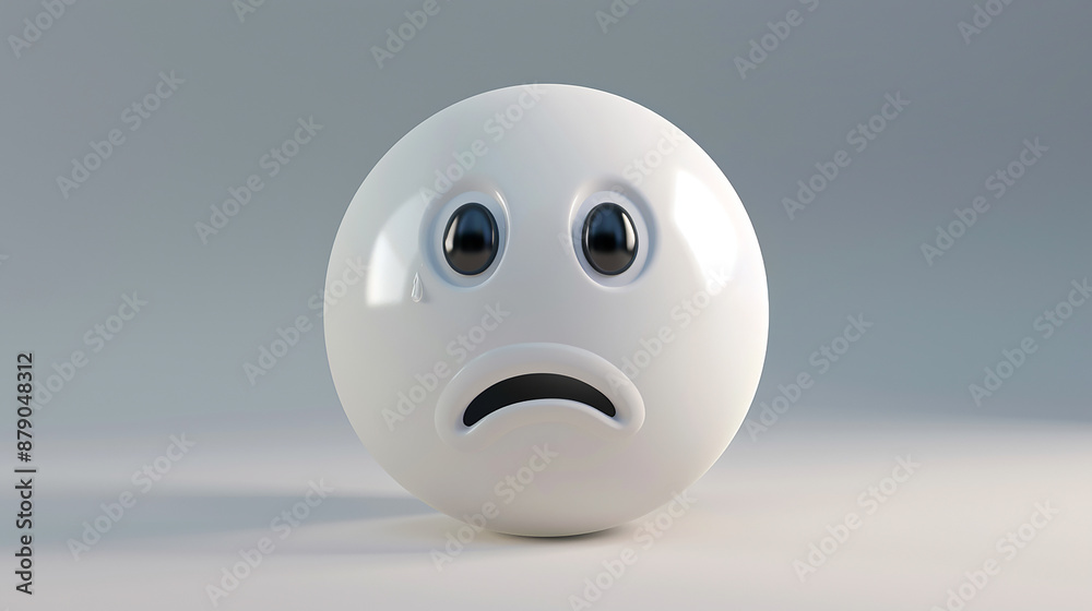 white emoticon with expression 3d render on white background white emoticon with expression 3d render on white background
