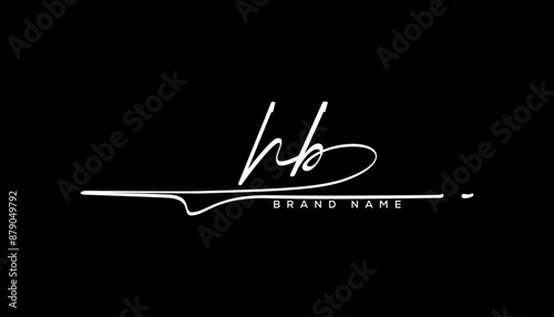 HB letter beauty handwriting vector logo.