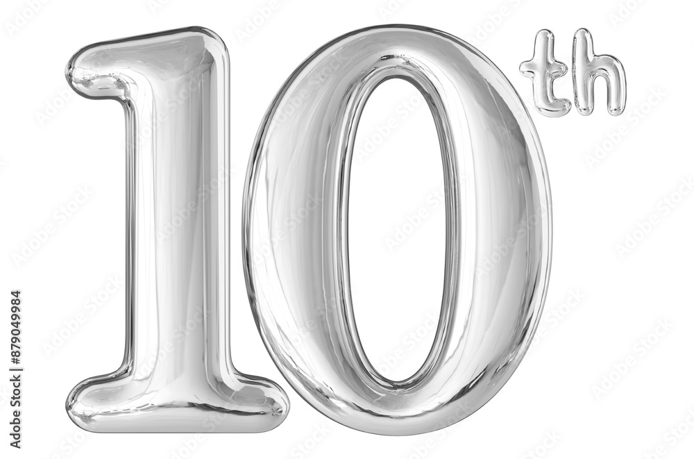 10th Anniversary Silver Number 3D 10th Anniversary Silver Number 3D