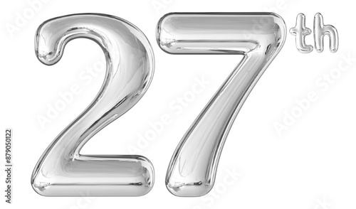 27th Anniversary Silver Number 3D