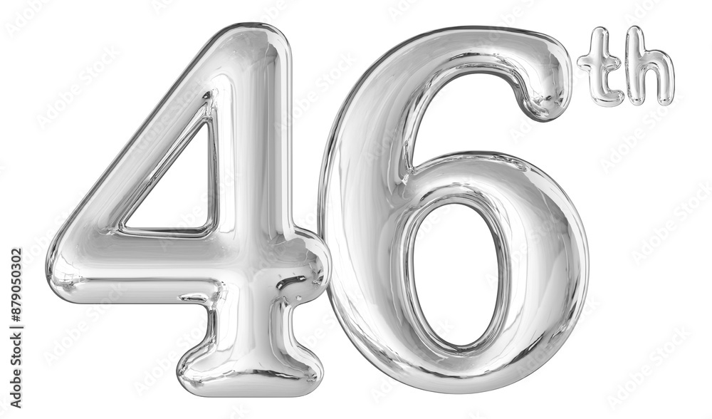 46th Anniversary Silver Number 3D 46th Anniversary Silver Number 3D