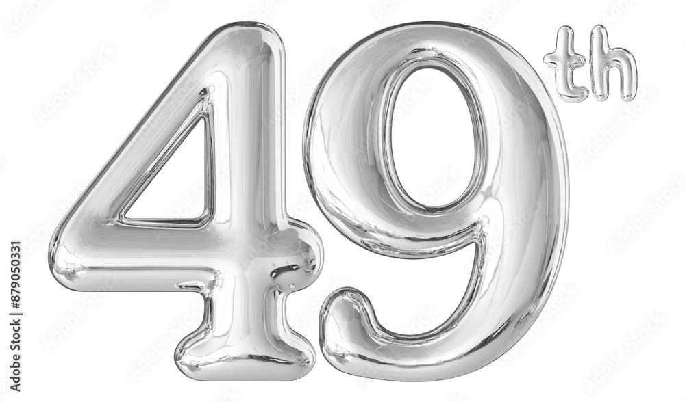49th Anniversary Silver Number 3D 49th Anniversary Silver Number 3D
