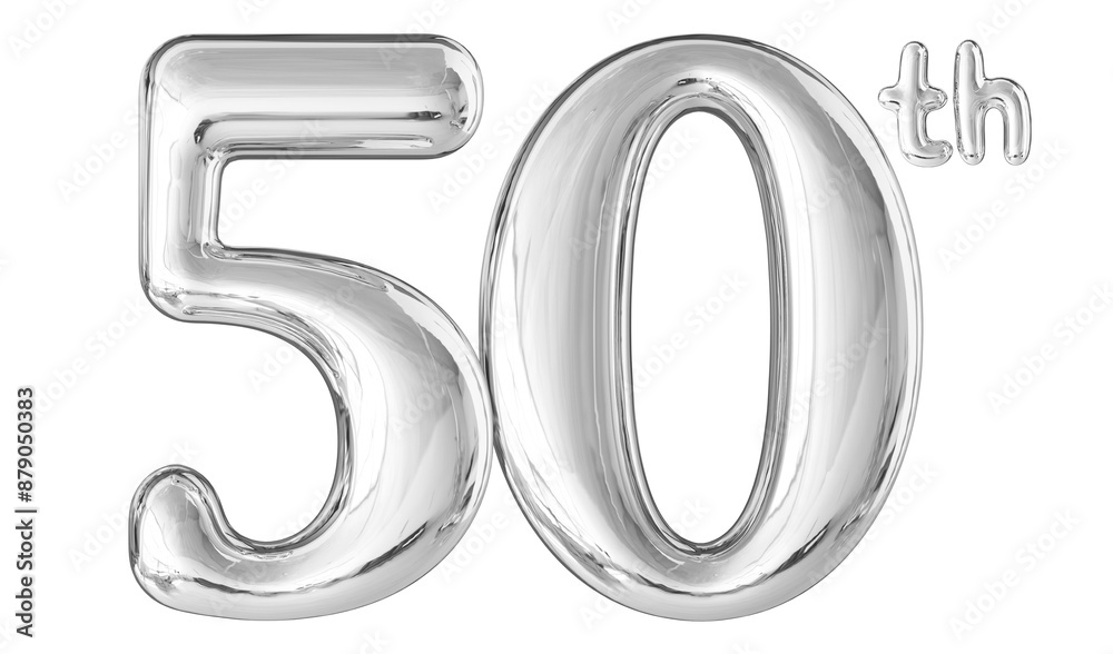 50th Anniversary Silver Number 3D 50th Anniversary Silver Number 3D