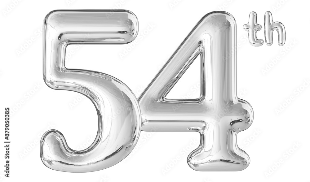 54th Anniversary Silver Number 3D 54th Anniversary Silver Number 3D