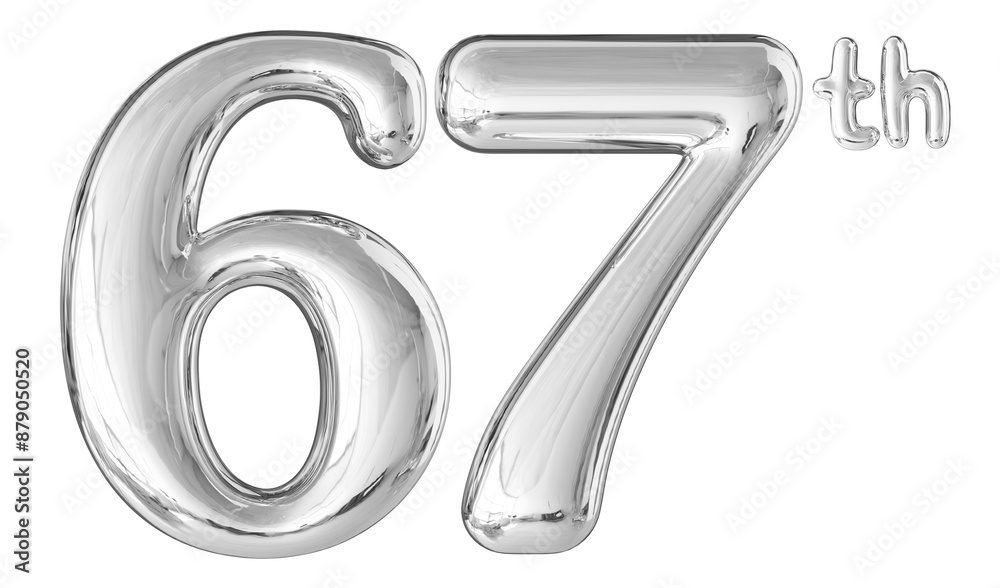 67th Anniversary Silver Number 3D 67th Anniversary Silver Number 3D