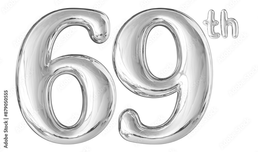 69th Anniversary Silver Number 3D 69th Anniversary Silver Number 3D
