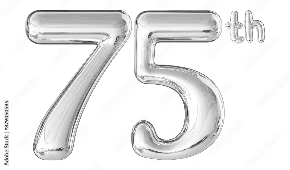 75th Anniversary Silver Number 3D 75th Anniversary Silver Number 3D