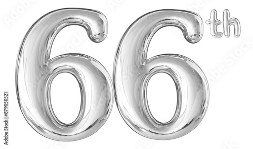 66th Anniversary Silver Number 3D