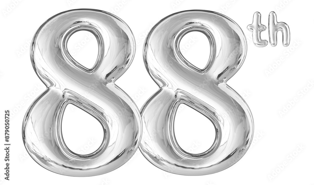88th Anniversary Silver Number 3D 88th Anniversary Silver Number 3D