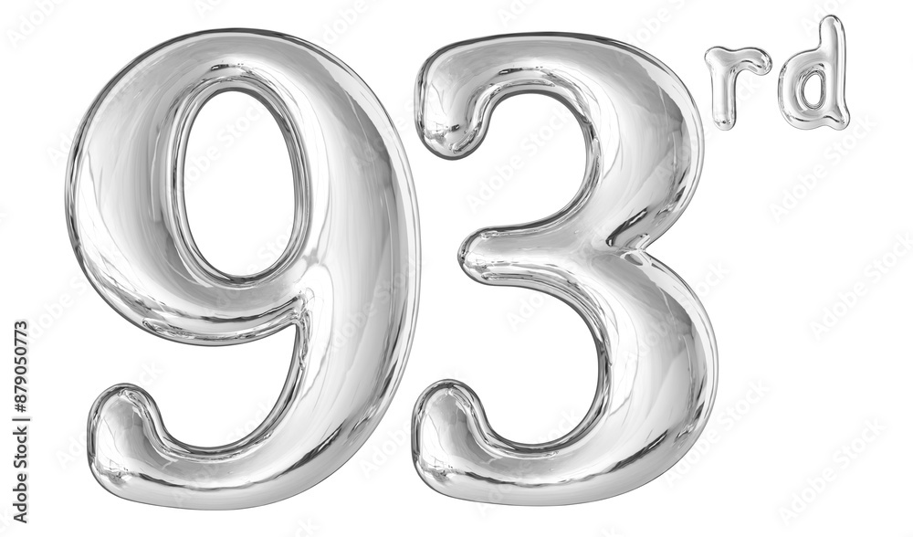 93rd Anniversary Silver Number 3D 93rd Anniversary Silver Number 3D