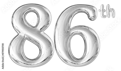 86th Anniversary Silver Number 3D