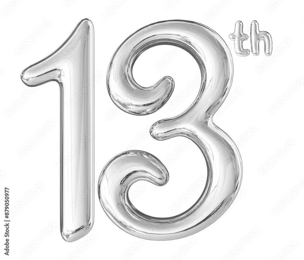 13th Anniversary Silver Number 3D 13th Anniversary Silver Number 3D