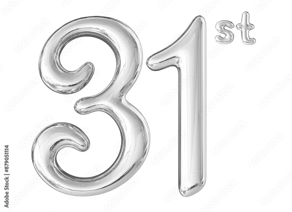 31st Anniversary Silver Number 3D 31st Anniversary Silver Number 3D