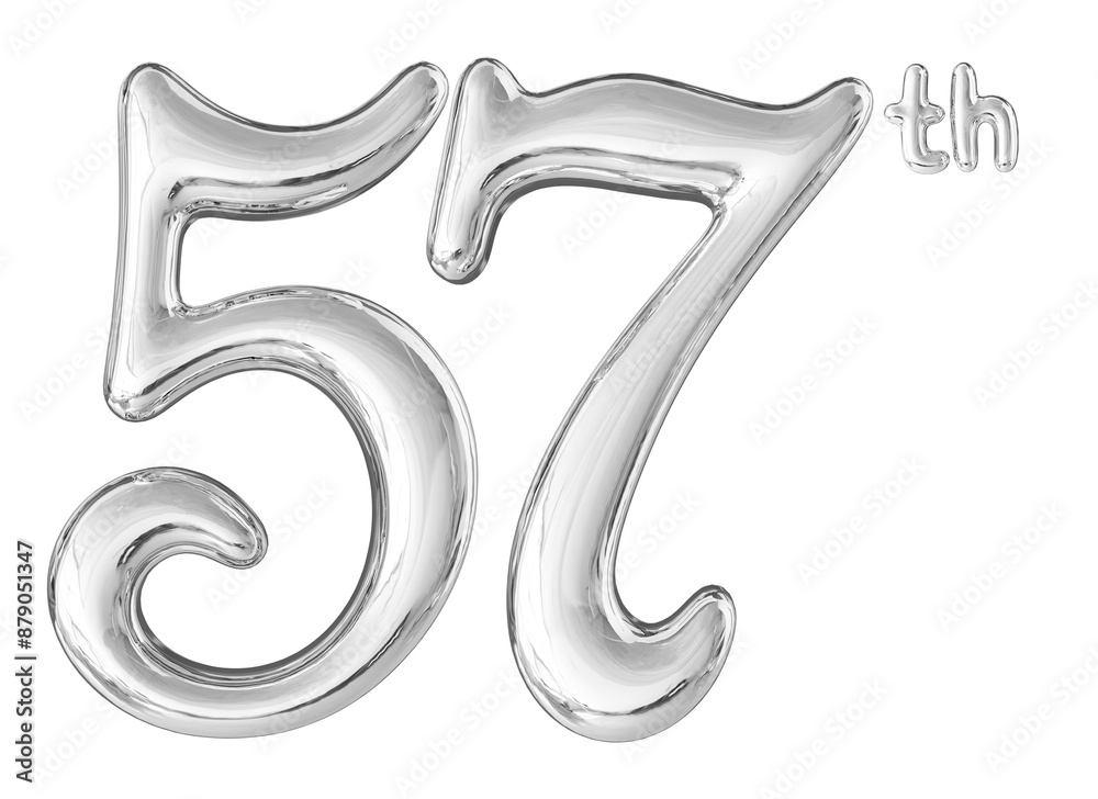 57th Anniversary Silver Number 3D 57th Anniversary Silver Number 3D