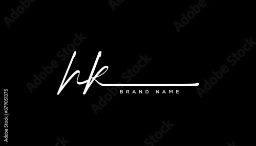 HK letter beauty handwriting vector logo. 