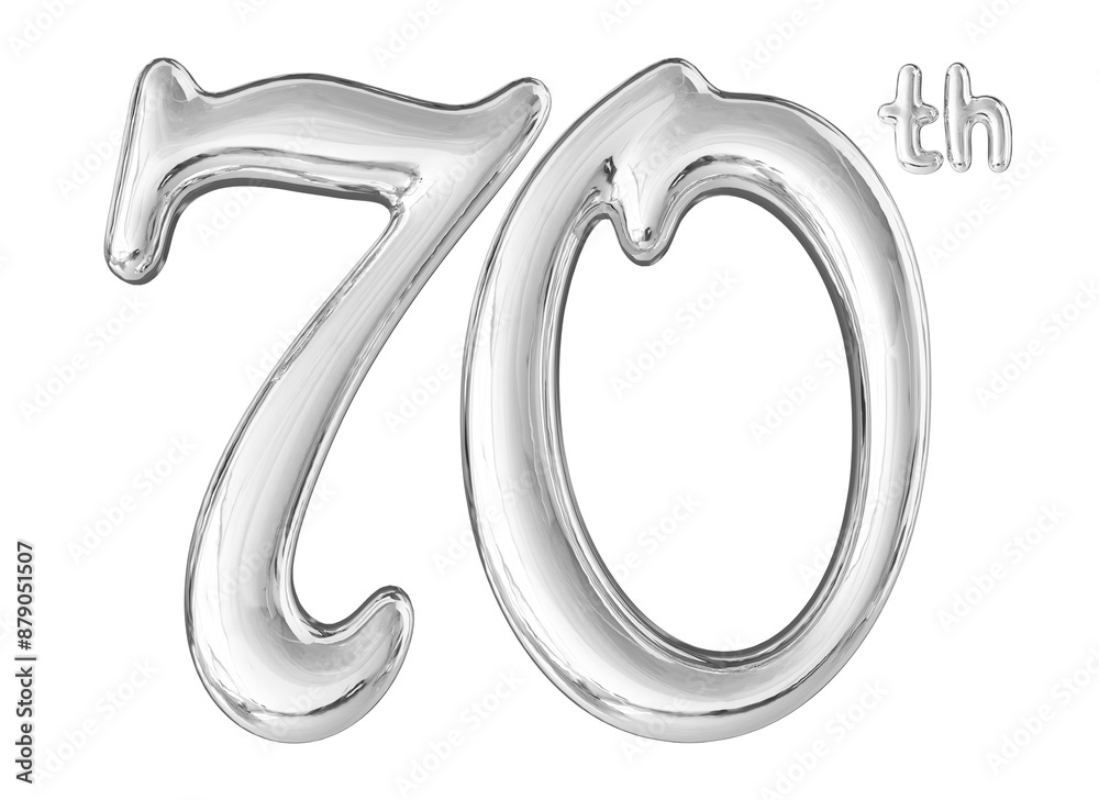 70th Anniversary Silver Number 3D 70th Anniversary Silver Number 3D