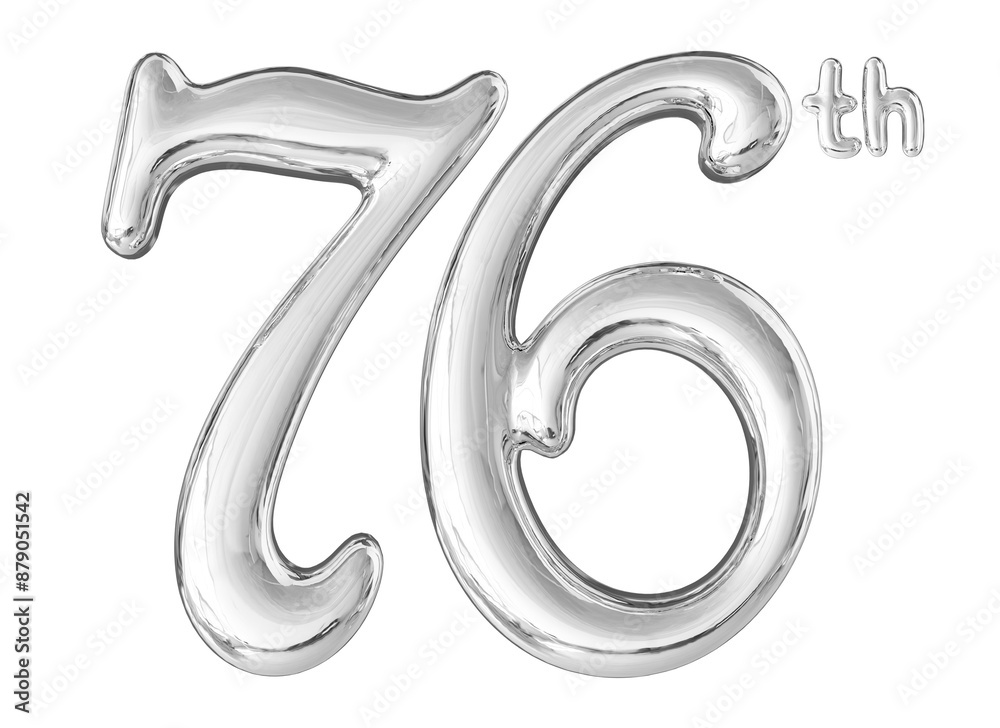 76th Anniversary Silver Number 3D 76th Anniversary Silver Number 3D