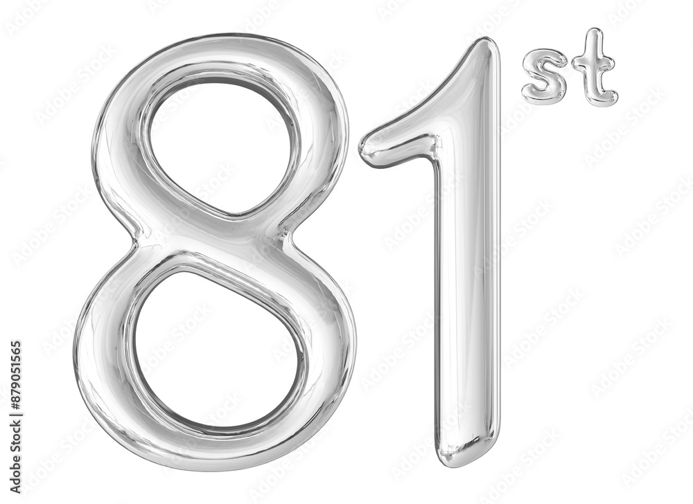 81st Anniversary Silver Number 3D 81st Anniversary Silver Number 3D