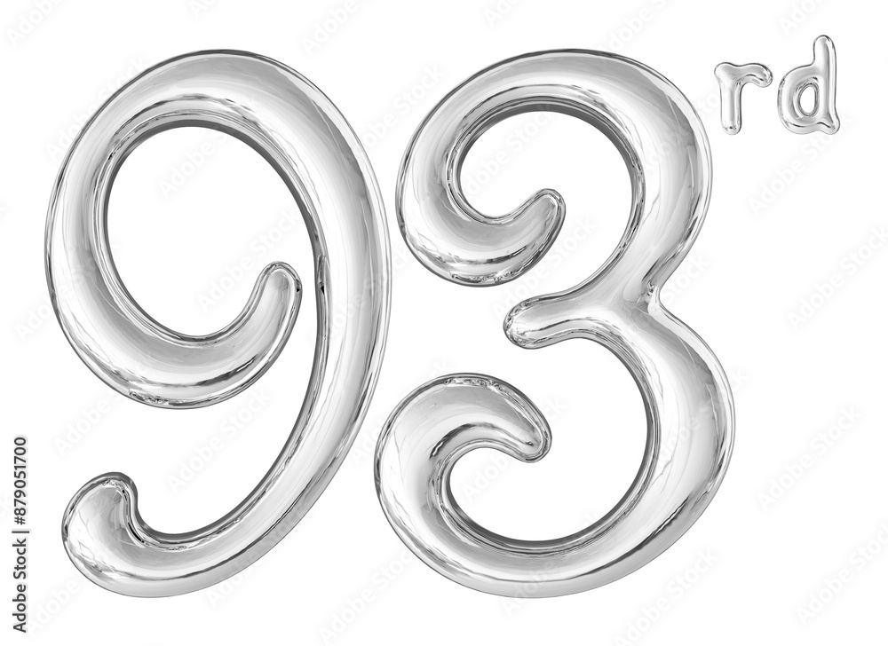 93rd Anniversary Silver Number 3D 93rd Anniversary Silver Number 3D