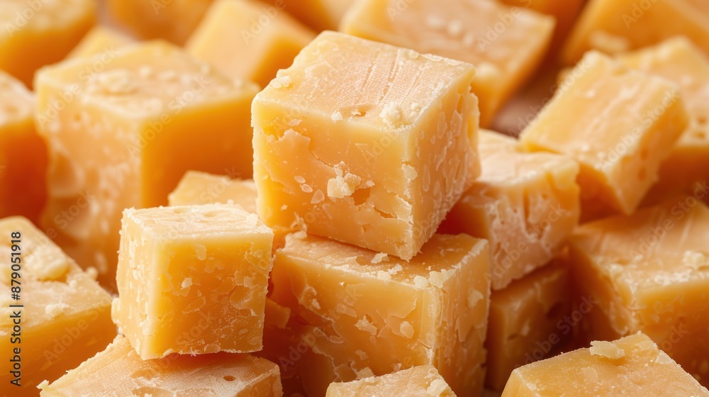 Close-up of Delicious Golden Brown Fudgy Candy Squares Close-up of Delicious Golden Brown Fudgy Candy Squares