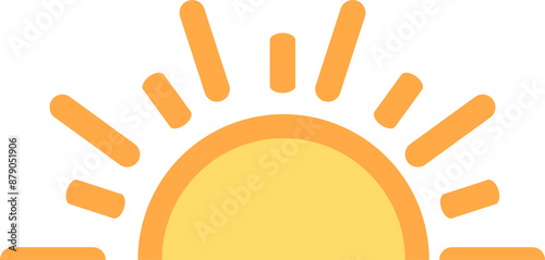 A half sun is setting downwards icon sunset concept for graphic design, logo, website, social media, mobile app, UI illustration