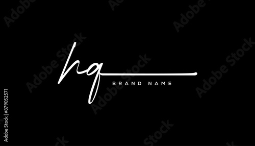 HQ letter beauty handwriting vector logo. 