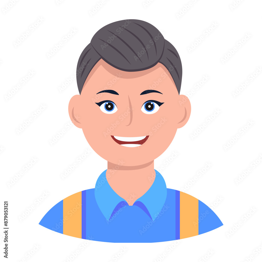 A flat icon of smiling student boy
A flat icon of smiling student boy