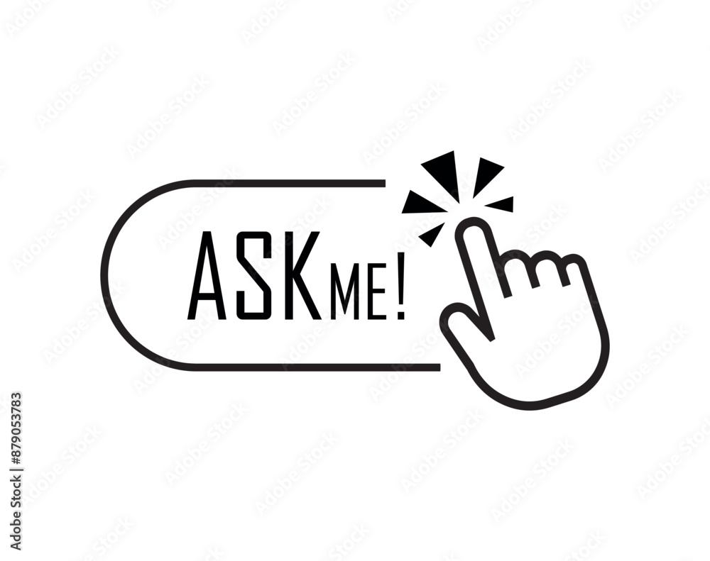 ask me sign on white background ask me sign on white background