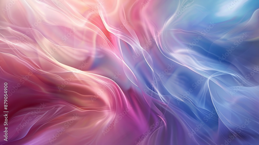 A colorful, abstract painting with a pink and blue swirl A colorful, abstract painting with a pink and blue swirl