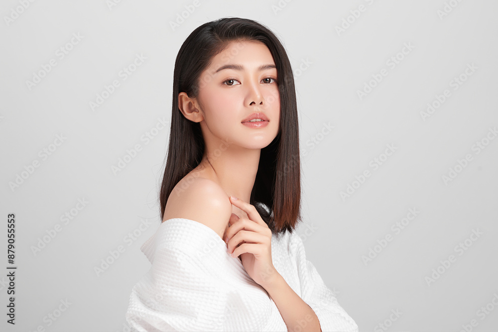 Beautiful young asian woman with clean fresh skin on white background, Face care, Facial treatment, Cosmetology, beauty and spa, Asian women portrait. Beautiful young asian woman with clean fresh skin on white background, Face care, Facial treatment, Cosmetology, beauty and spa, Asian women portrait.
