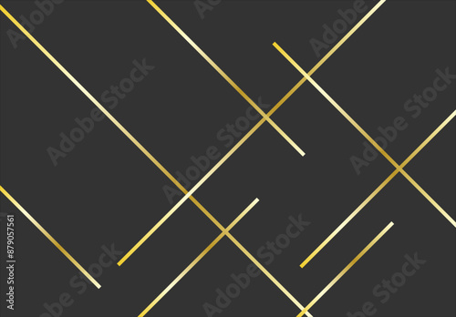 Trazados dorados elegante en diagonal sobre fondo negro