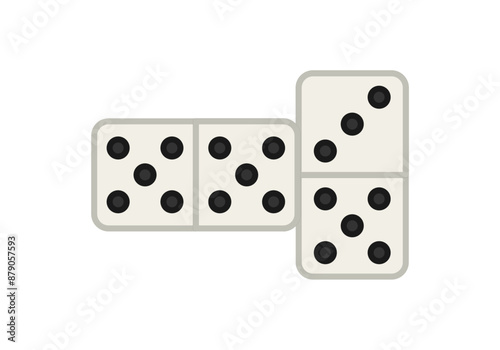 Fichas de dominó juntas en fondo blanco