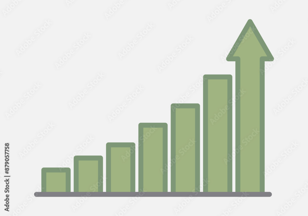 Gráfico verde creciente de beneficios o ganancias Gráfico verde creciente de beneficios o ganancias