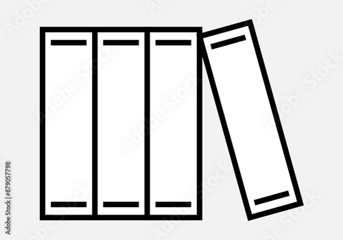 Icono negro de carpeta o archivadores