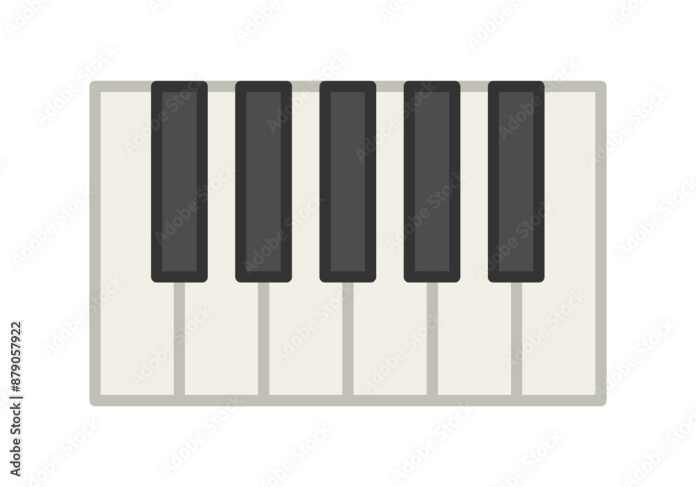 Naklejka premium Teclado de piano u órgano en fondo blanco