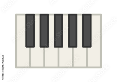 Teclado de piano u órgano en fondo blanco