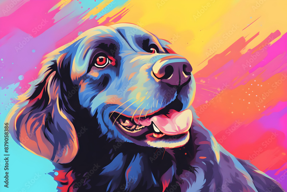 Colorful Dog Illustration Colorful Dog Illustration