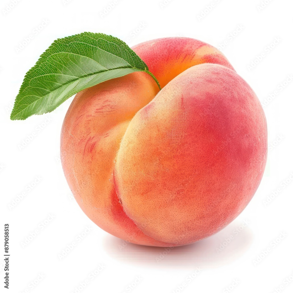Fresh Peach with Green Leaf Fresh Peach with Green Leaf