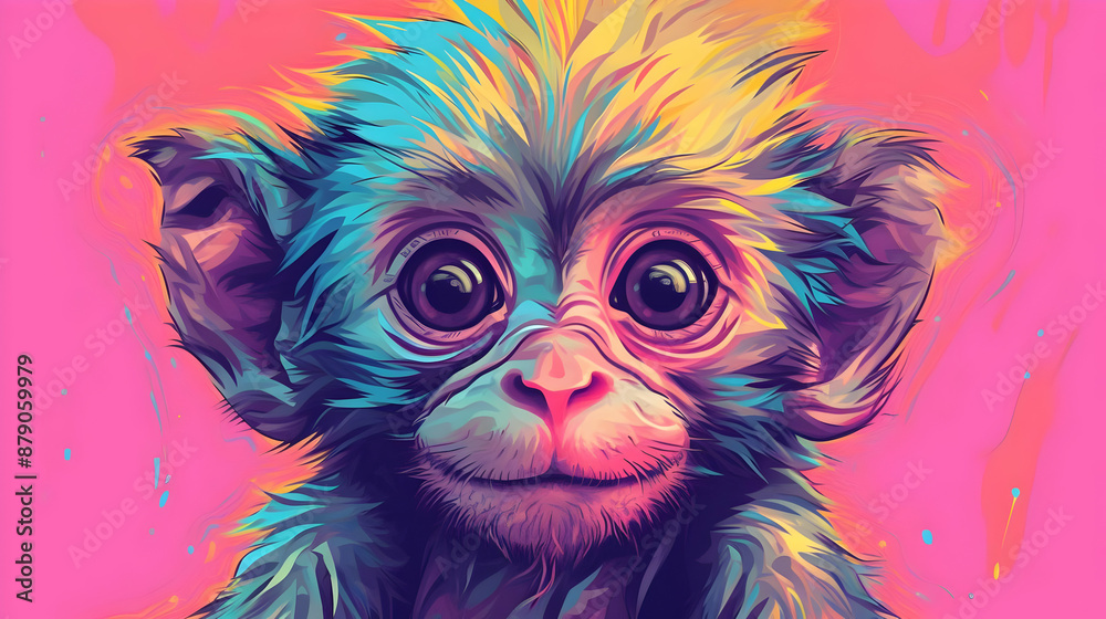 Colorful Monkey Illustration Colorful Monkey Illustration