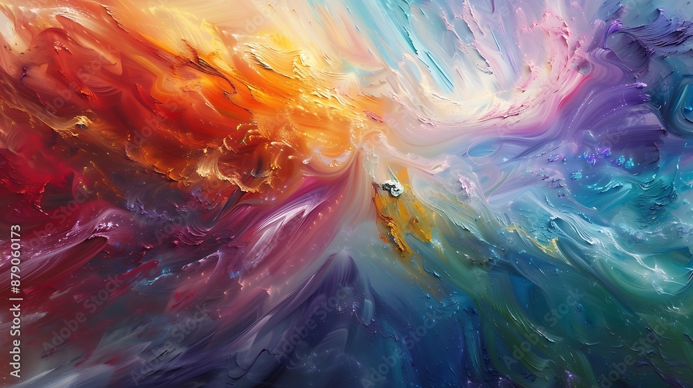 Obraz premium Brilliant streaks of color streaking through the atmosphere, painting a breathtaking Spectrum Symphony.