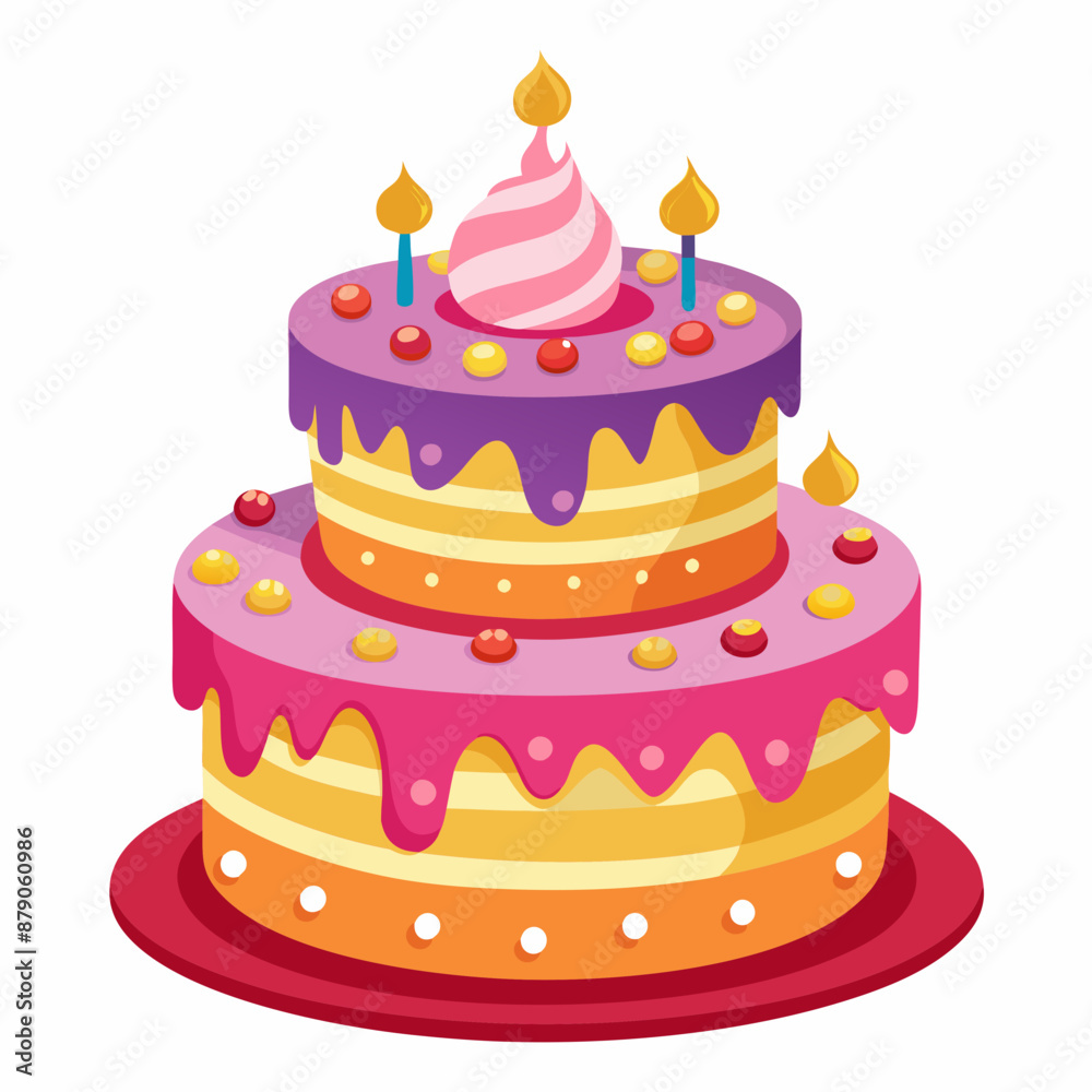 Birthday cake vector illustration, cake birthday cake with candles, vector art, birthday cake Line art, cake silhouette Birthday cake vector illustration, cake birthday cake with candles, vector art, birthday cake Line art, cake silhouette