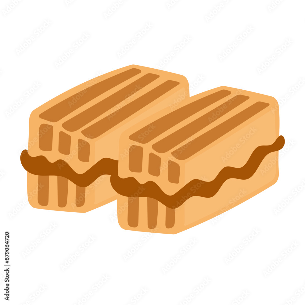 Indonesian grilled toast bread vector illustration, roti bakar bandung ...