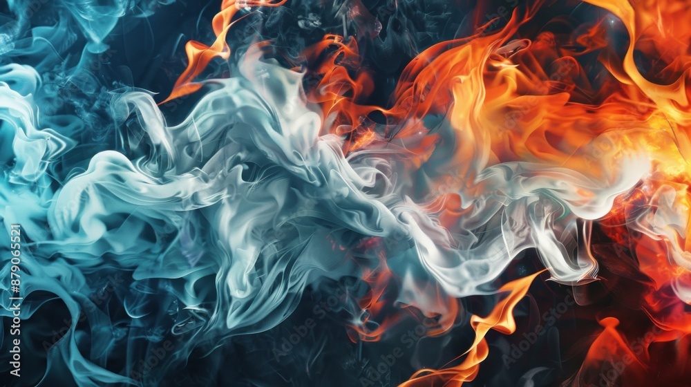 Abstract Fire and Smoke Background Abstract Fire and Smoke Background