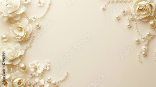 Card design: Enchanted garden wedding invitation, floral fantasy with spacious text area