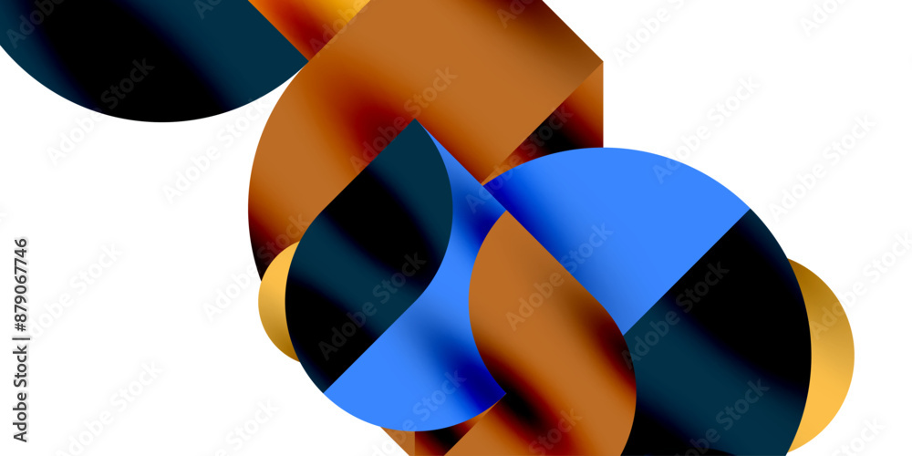Tech minimal circular shapes geometric art. Vector modern circles Tech minimal circular shapes geometric art. Vector modern circles