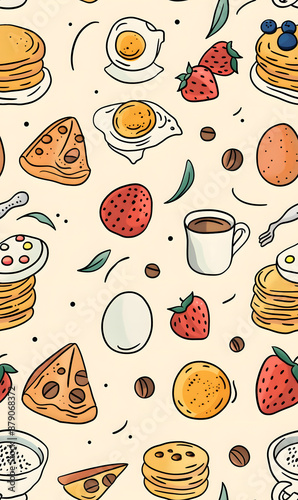 cartoon 2d illustrator doodle pattern, cute pattern in graphic seamless pattern